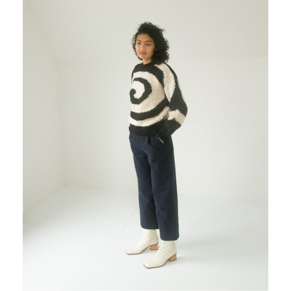 Paloma Wool Twister Pullover - Black White Wool Alpaca Swirl Knit Sweater sz S - Picture 8 of 12